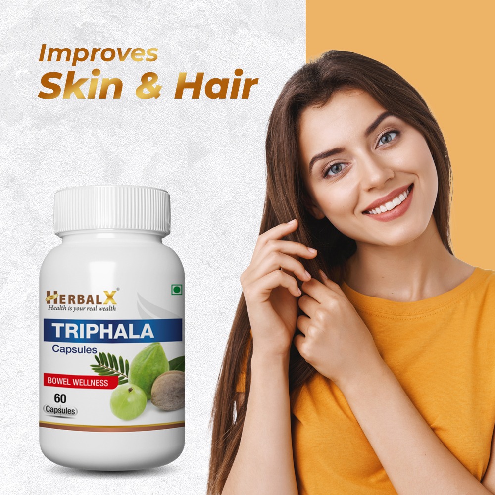 HerbalX Triphala Capsule Bowel Wellness Vitamin C Antioxidants
