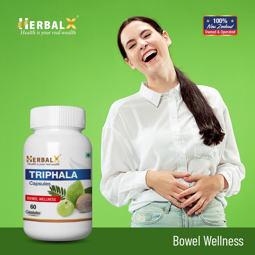 HerbalX Triphala Capsule Bowel Wellness Vitamin C Antioxidants