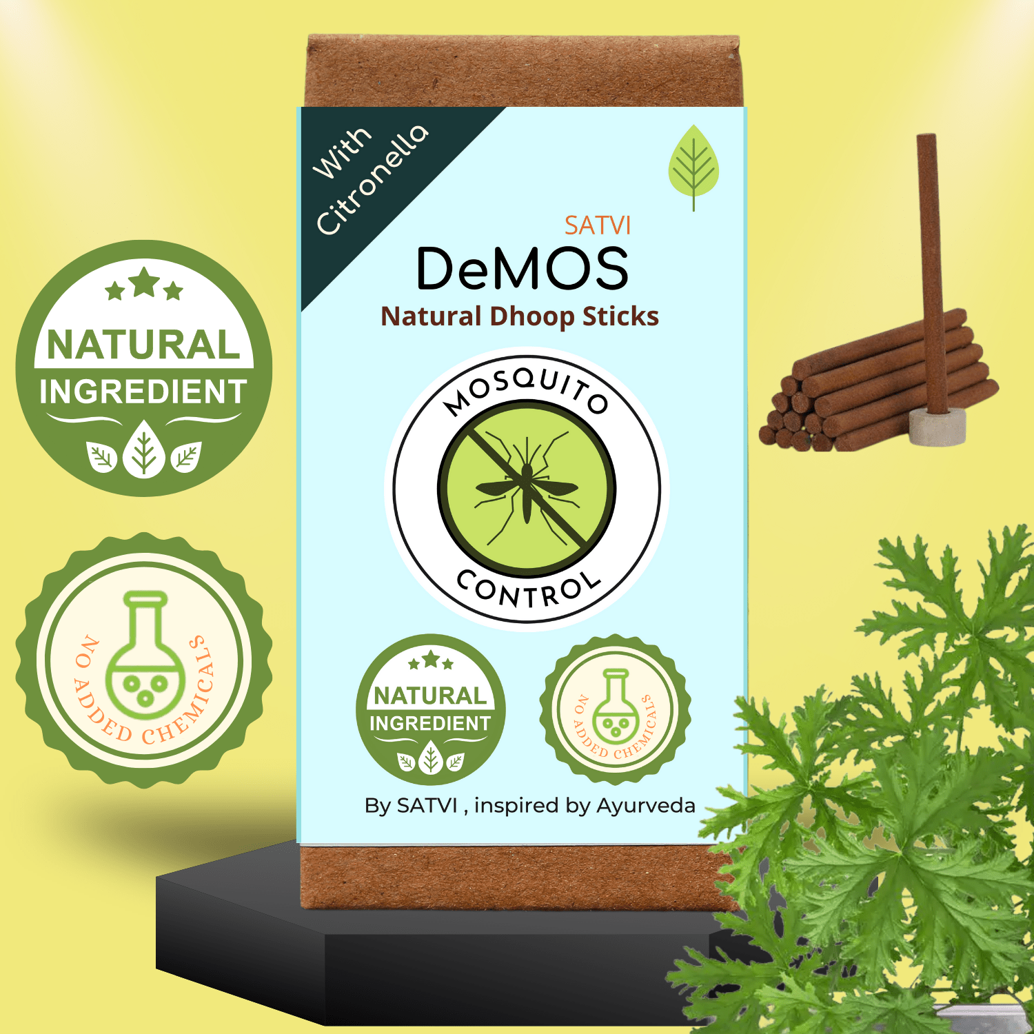DeMOSCitronella. Herbal Mosquito Control Dhoop Sticks online shopping