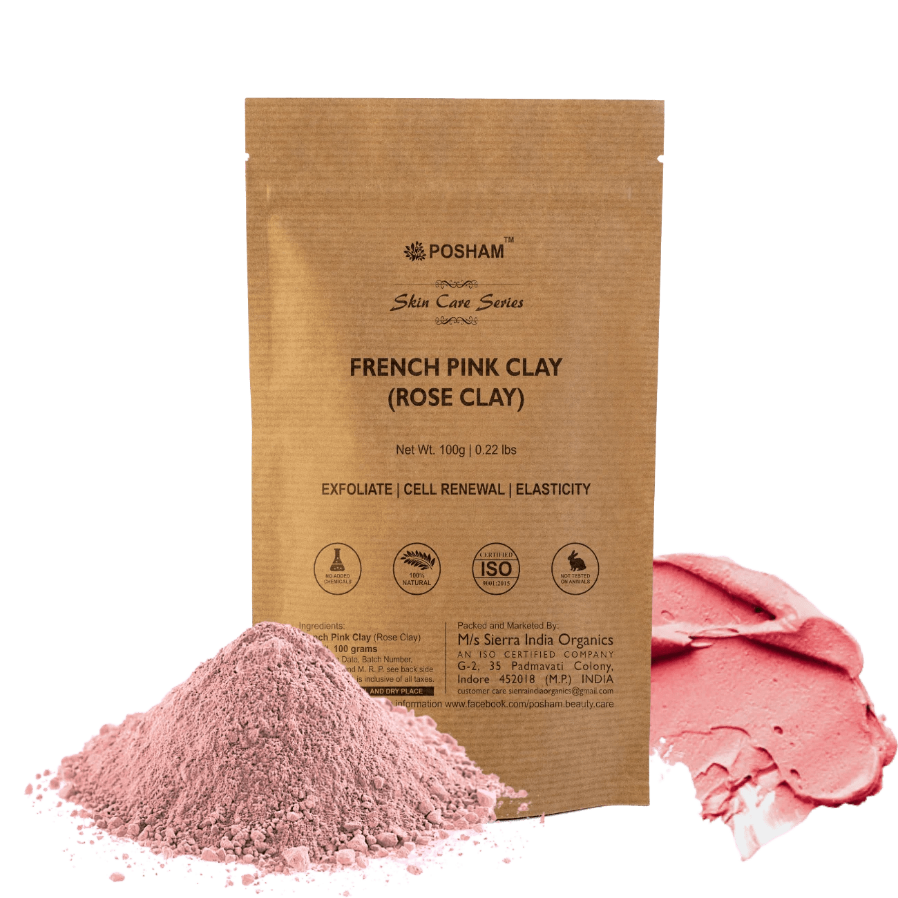 French Pink Clay Powder 100 grams Ayurveda Indore