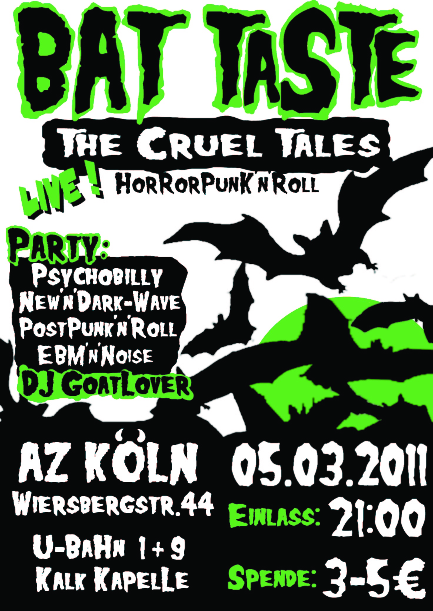 Bat Taste Party Autonomes Zentrum Köln