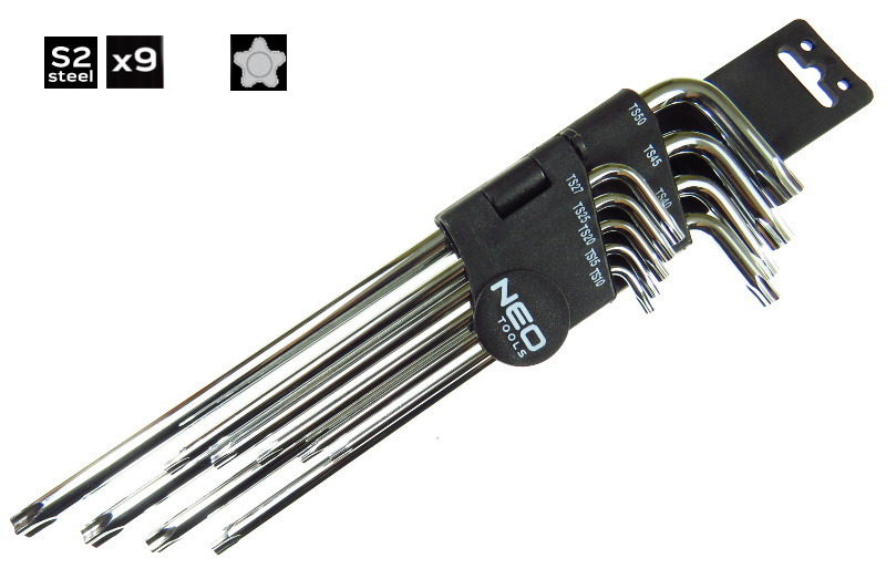 Torx Winkelschlüssel Satz 9tlg 5Stern 5Kant Torx Schlüssel Satz T10