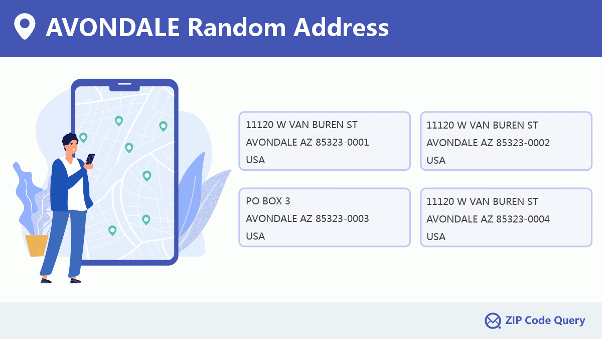 City AVONDALE, AZ ZIP Code Arizona United States ZIP Code 5 Plus 4 ️