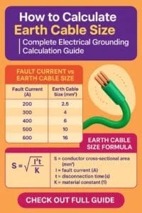 How To Calculate Earth Cable Size | Complete Electrical Grounding