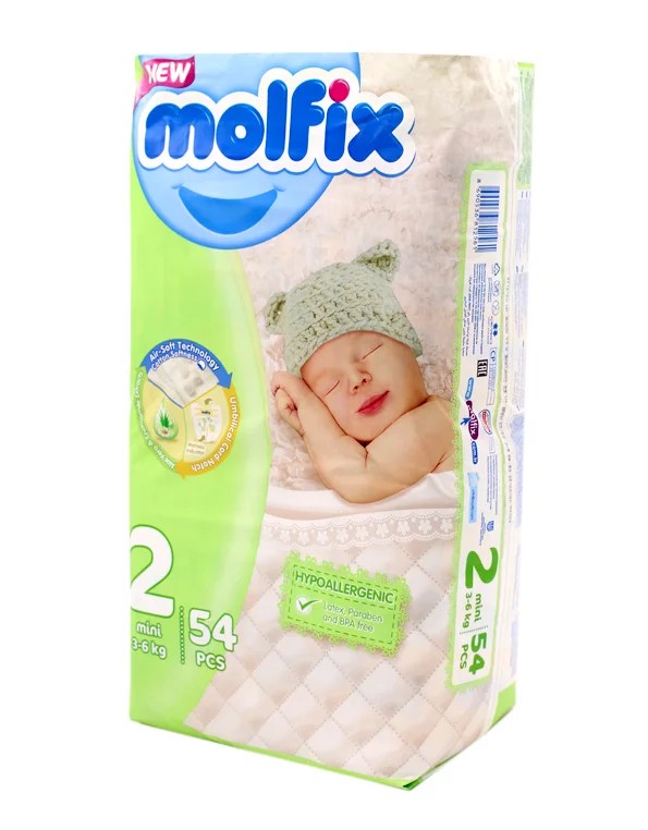 Molfix Mini Size2 Baby Diapers 36kg 54pcs AZAD TRADE