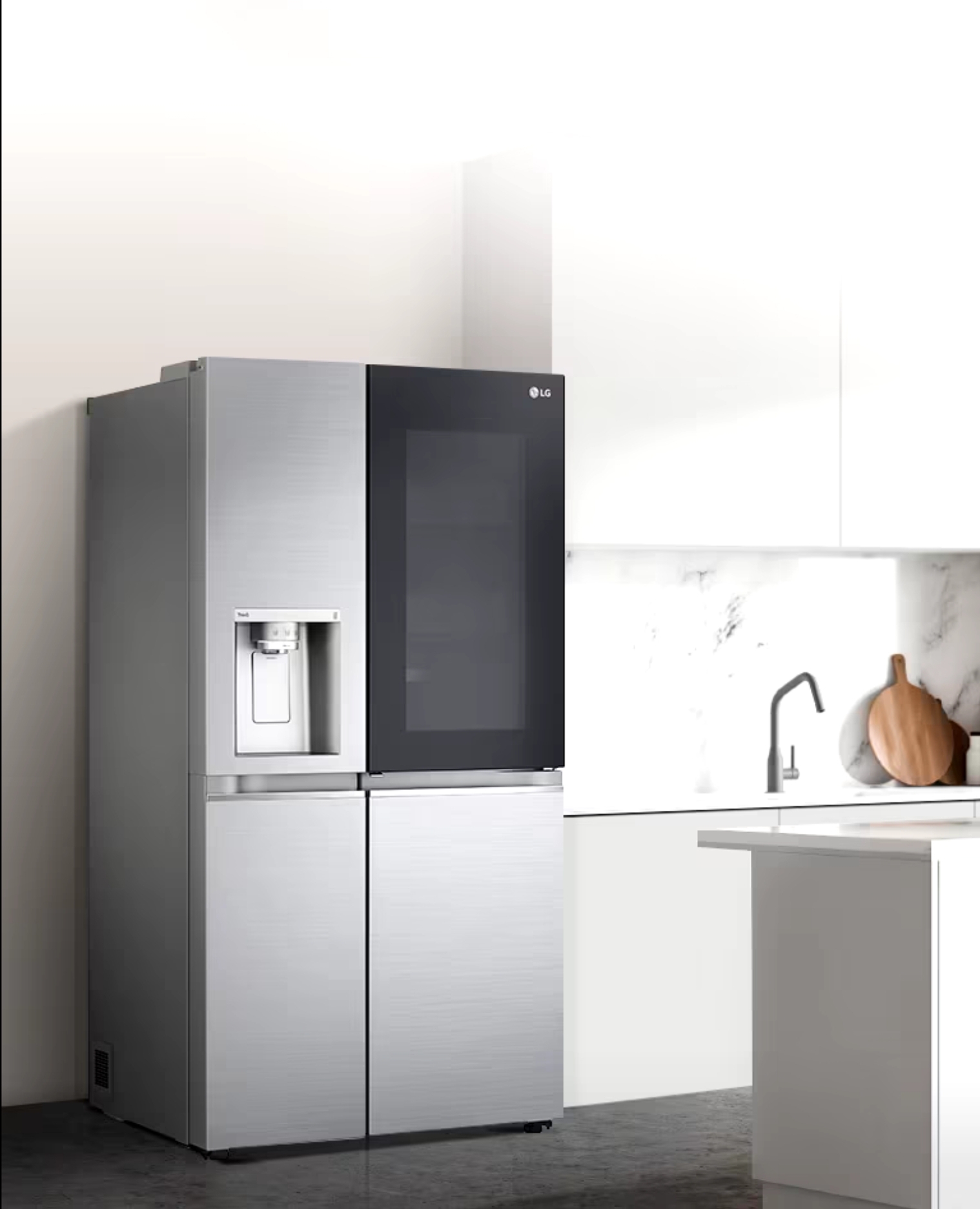 LG Instaview Door In Door Refrigerator Side by Side in Stainless Steel