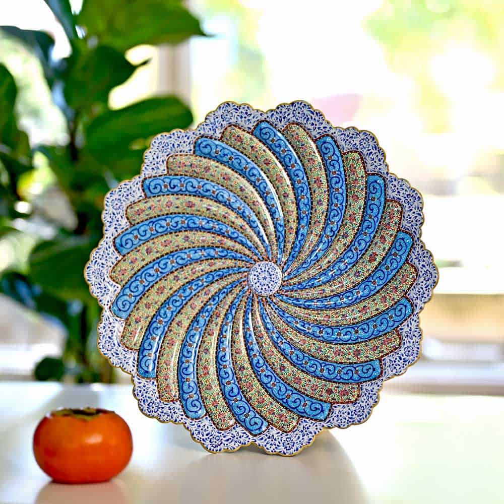 Copper Enameled 30cm Plate Azar Bazaar Persian Online Store