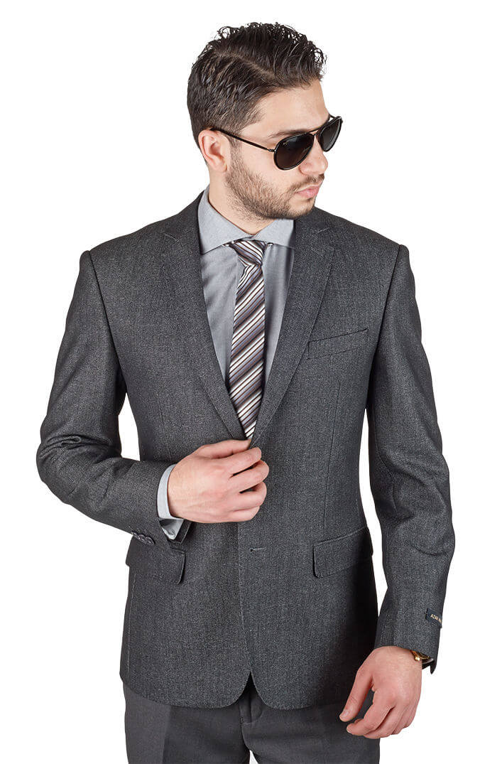 Grey Luxury Slim Fit Sport Coat ÃZARMAN