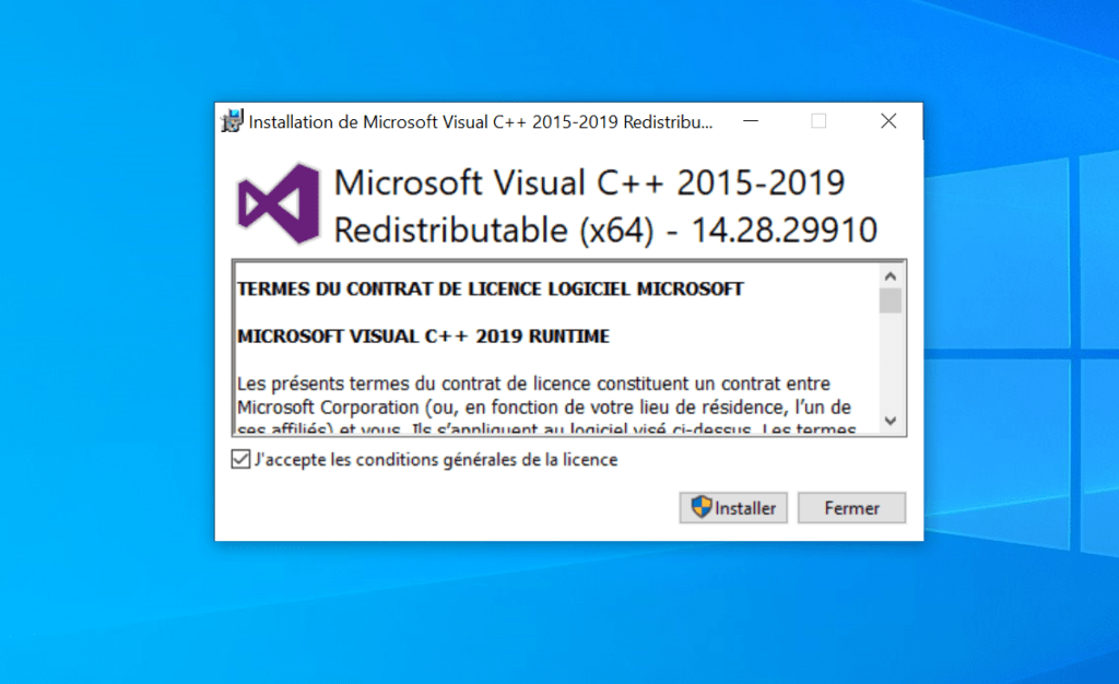 Impossible d'exécuter le code car vcruntime140.dll est introuvable