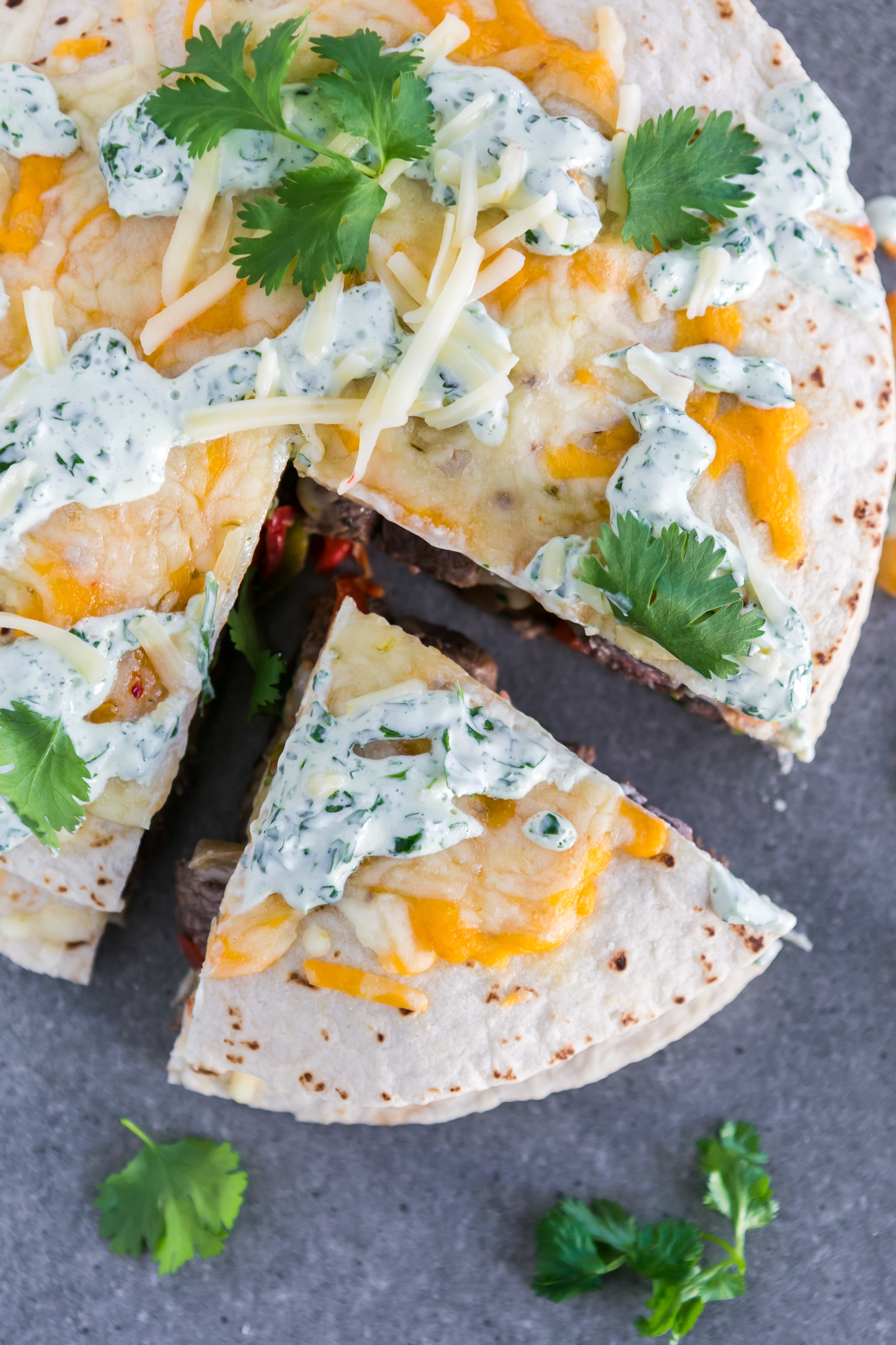 Stacked Beef Fajita Quesadilla A Zesty Bite