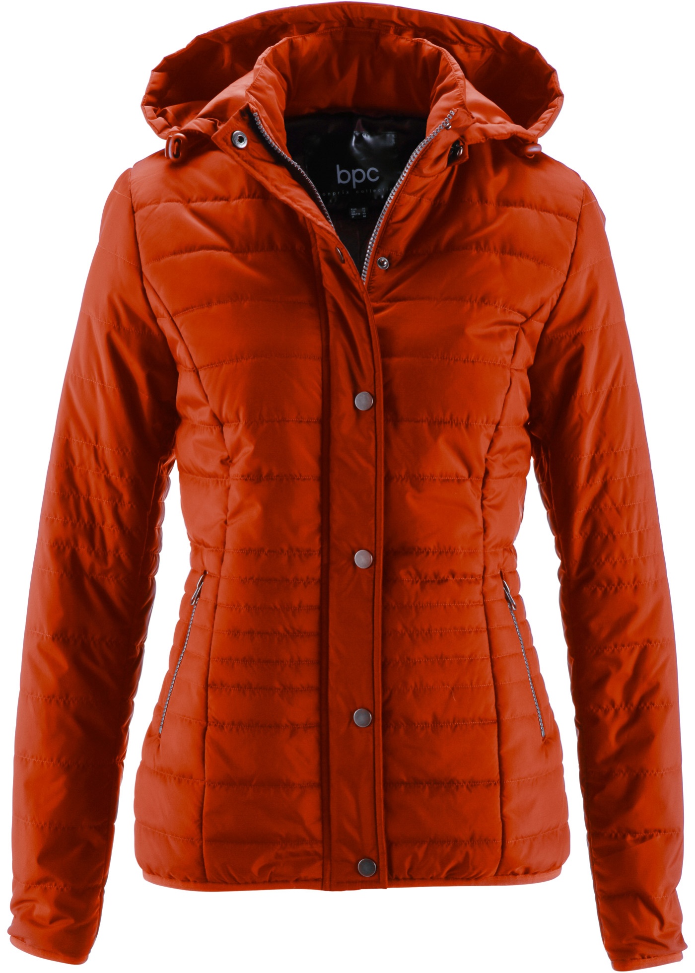 Wattierte Steppjacke Gr. 42 Zimtrot DamenJacke KapuzenMantel Kurz