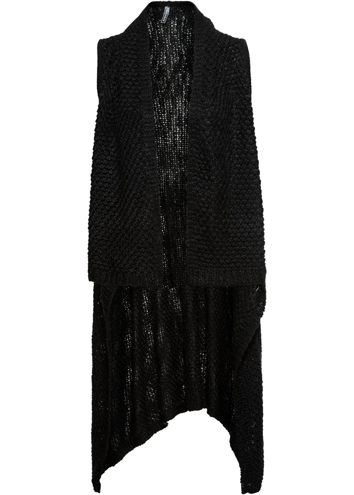 StrickWeste Gr. 40/42 Schwarz Damen Longweste Cardigan Strickweste Neu