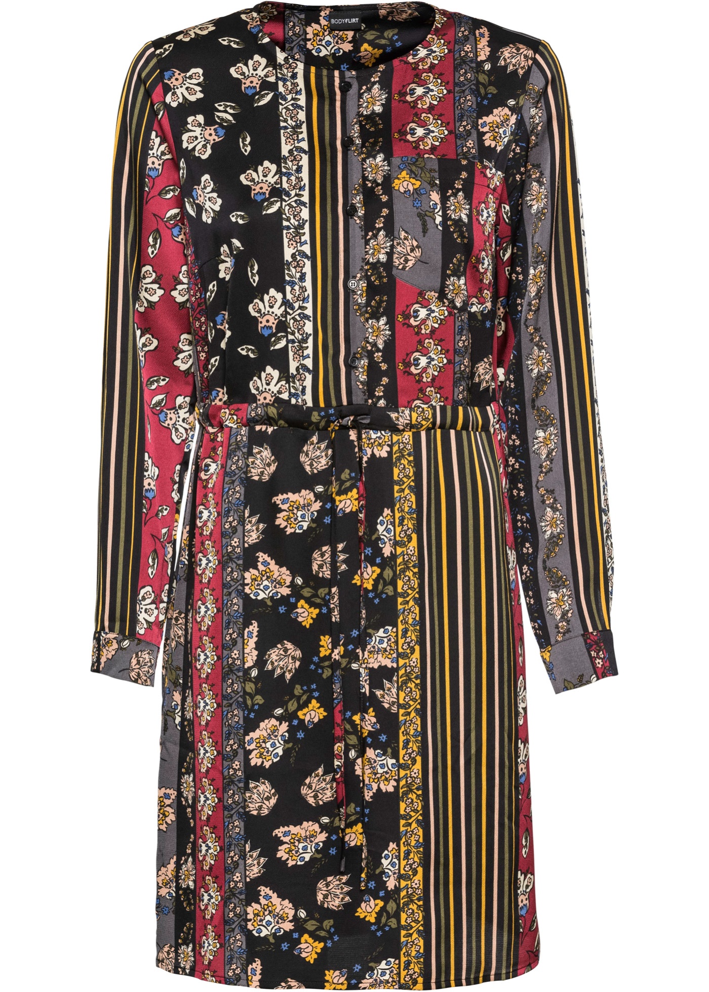 Blusenkleid mit AlloverPrint Gr. 48 Schwarz Bedruckt Damen FreizeitDress Neu* eBay