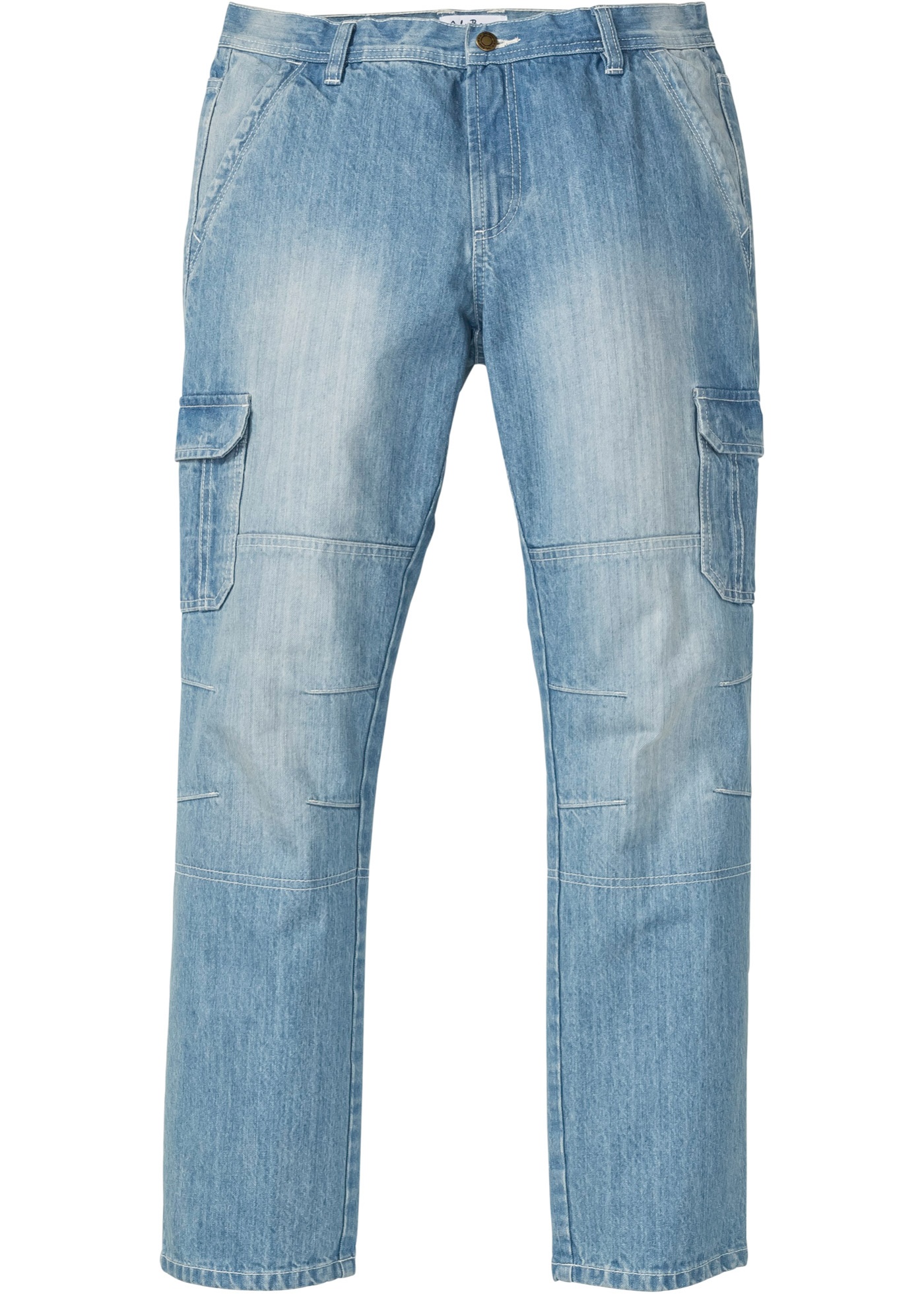 Regular Fit CargoJeans Straight Gr. 50 Blue Bleached HerrenHose Pants