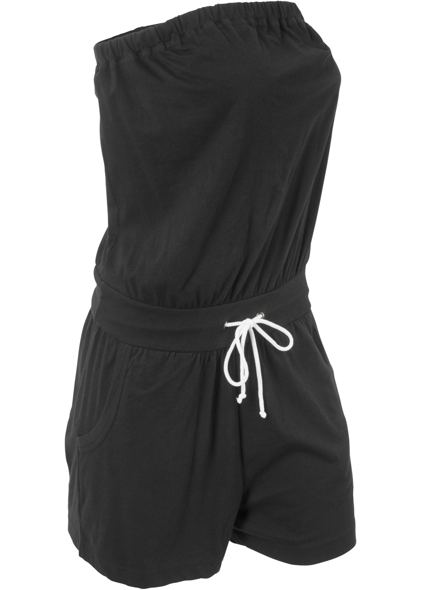 Baumwoll BandeauJumpsuit Gr. 36/38 Schwarz Damenoverall KurzHose