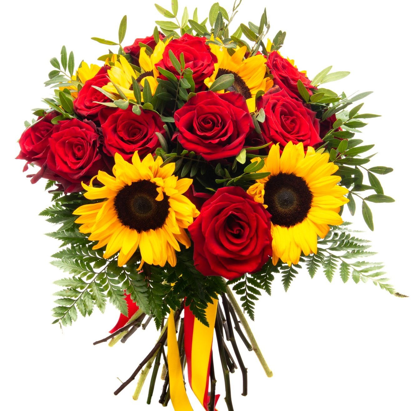 Sunflowers & Red Roses Azhaar Flowers Flower Delivery