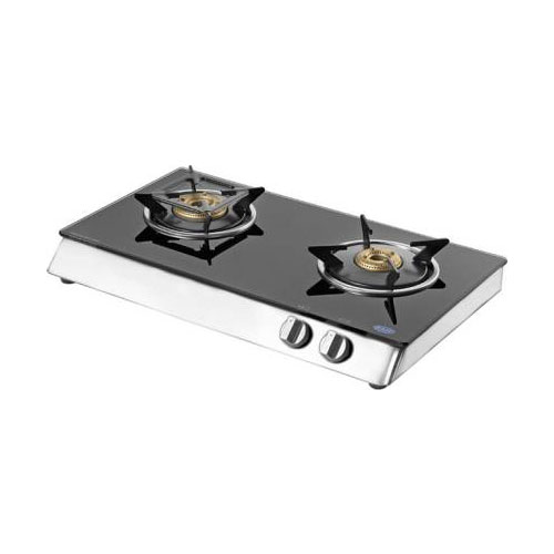 Kaff KC 60 2BSB SS Glass Manual Gas Stove (2 Burners) Azha Pasa
