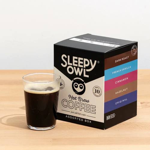 Sleepy Owl Instant Coffee (Pack of 10 Coffee Bags) Assorted Box