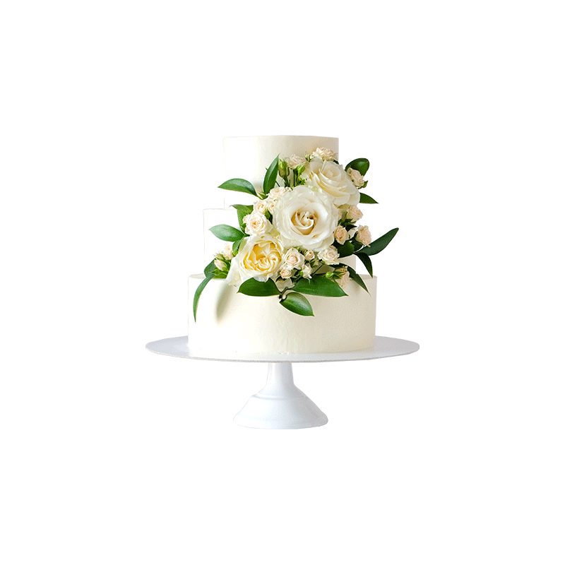 3 Tier Lemon Wedding Cake With Buttercream For 7080 People