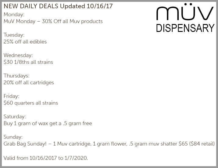 New Daily Deals MüV Dispensary