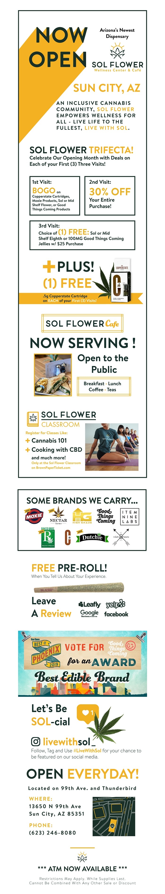 Grand Opening Deals at the New Sol Flower Dispensary