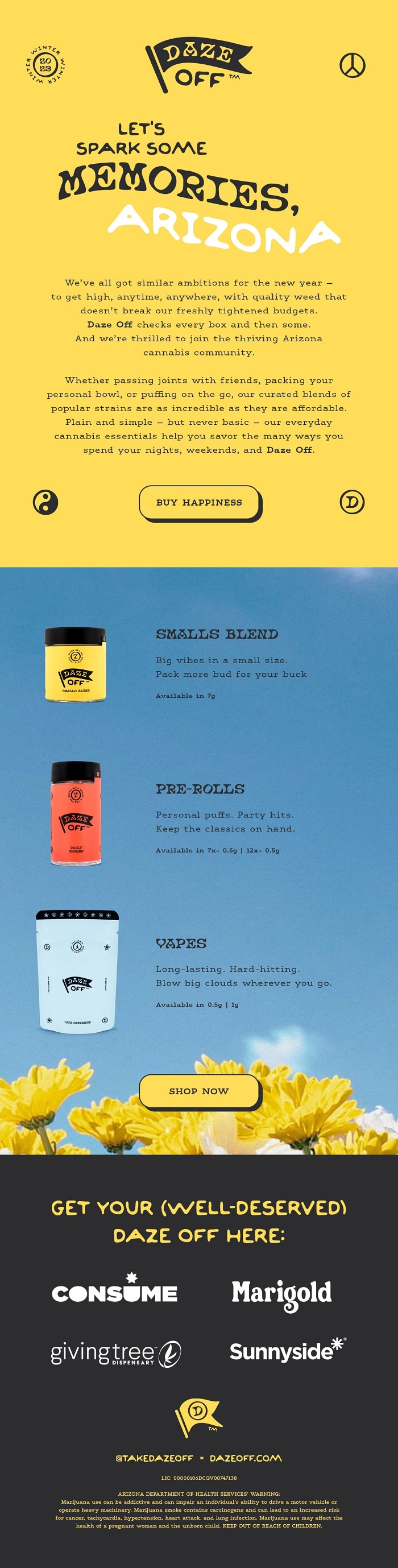 Daze Off Now Available in Arizona