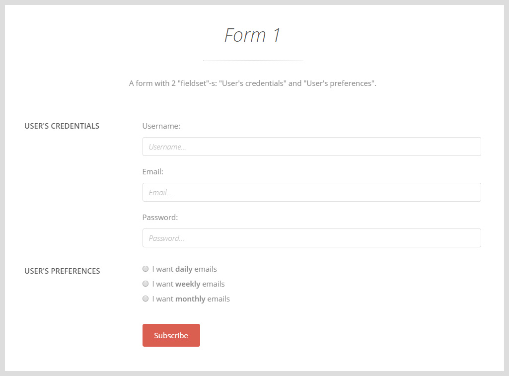 Bootstrap 4 Fieldset 3 Examples + Free Templates AZMIND