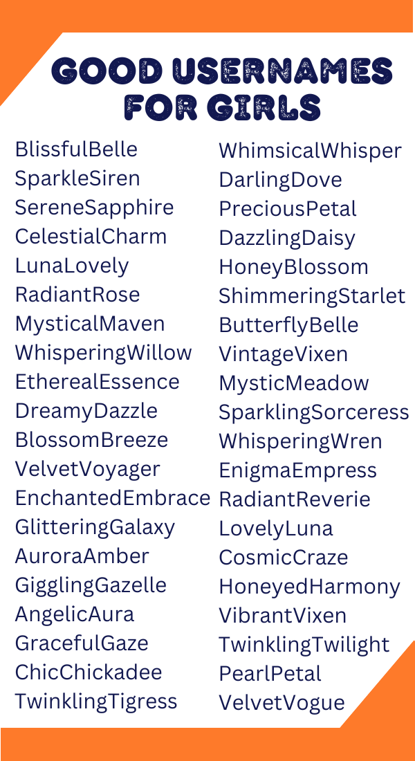 550+ Good Usernames For Girls Unique Cool Cute & Pretty Idea(09)