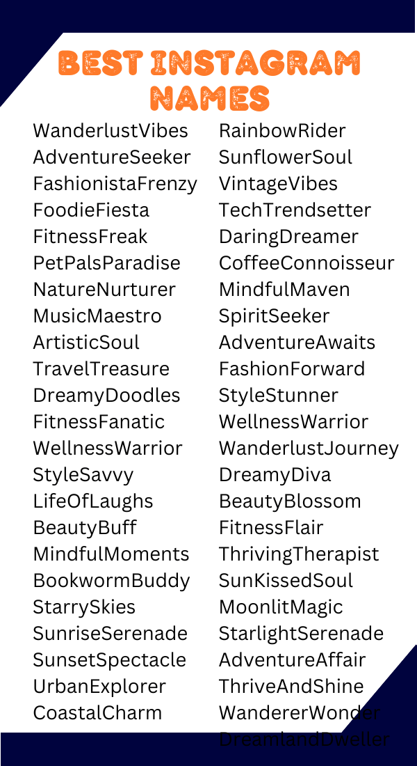 550+ Best Instagram Names Unique Creative Stylish & Catchy