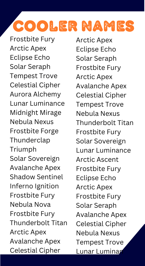 550+ Cooler Names Unique Creative Funny & Interesting Ideas
