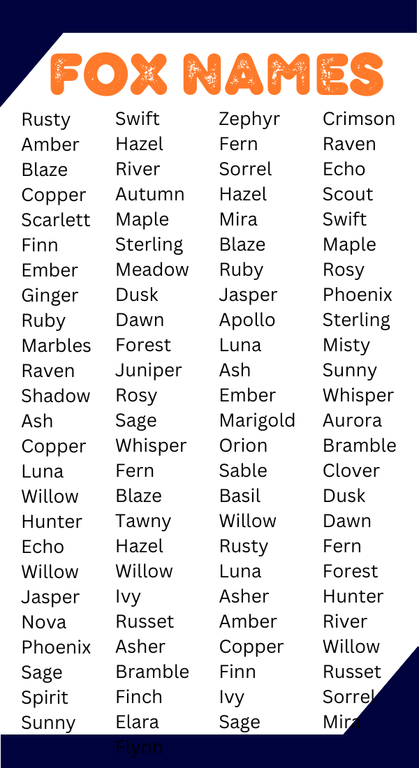 550 Fox Names Unique Cool Funny Creative Cute Interesting
