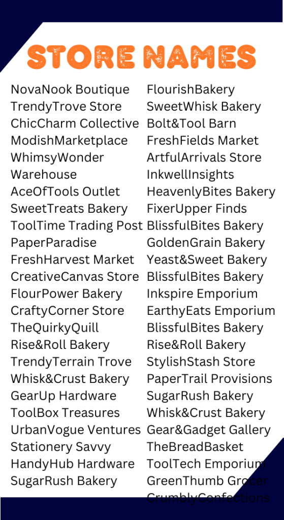 550+ Store Names Unique Creative Professional Catchy & Cool