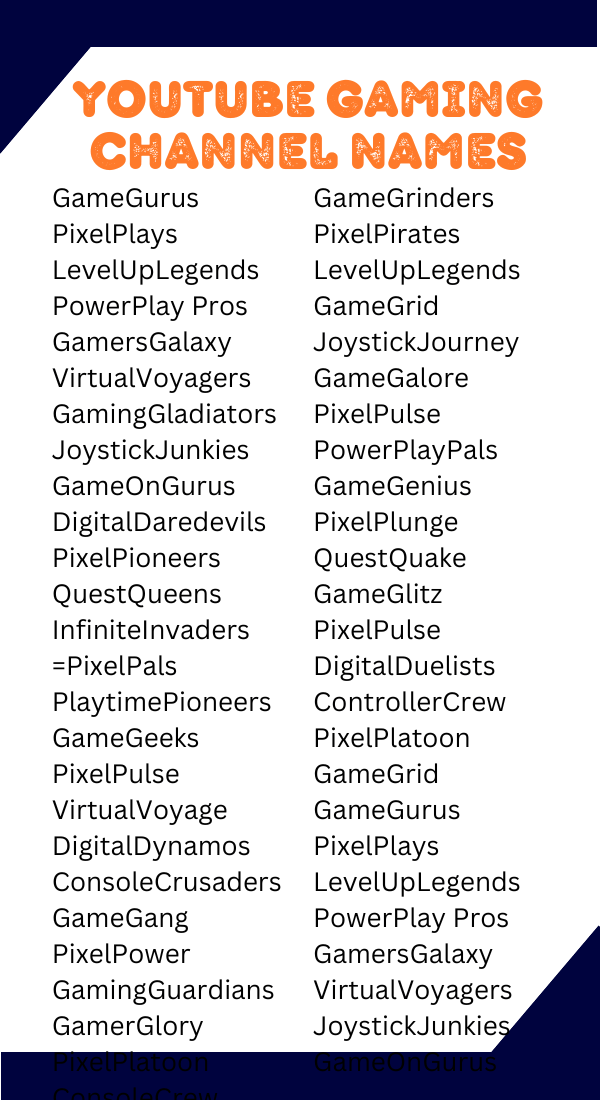 550+ YouTube Gaming Channel Names Unique Creative & Cool