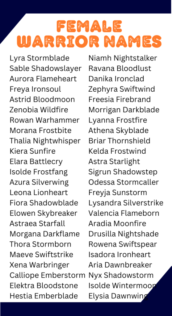 550 Female Warrior Names Unique Creative Cool Funny Cute