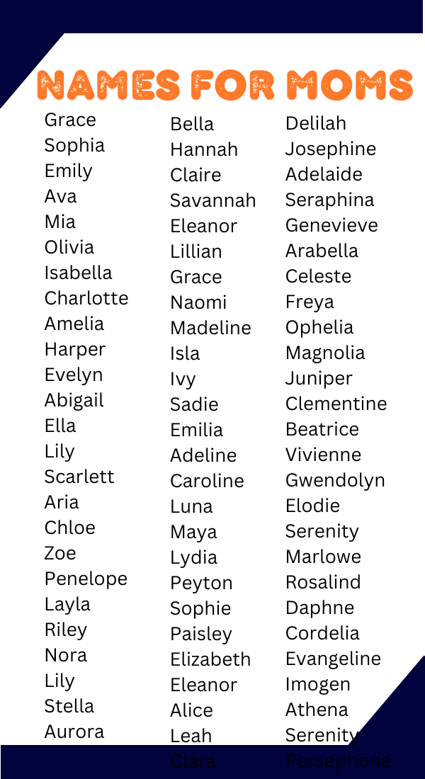 550+ Names For Mothers Unique Creative Cute & Loving Ideas