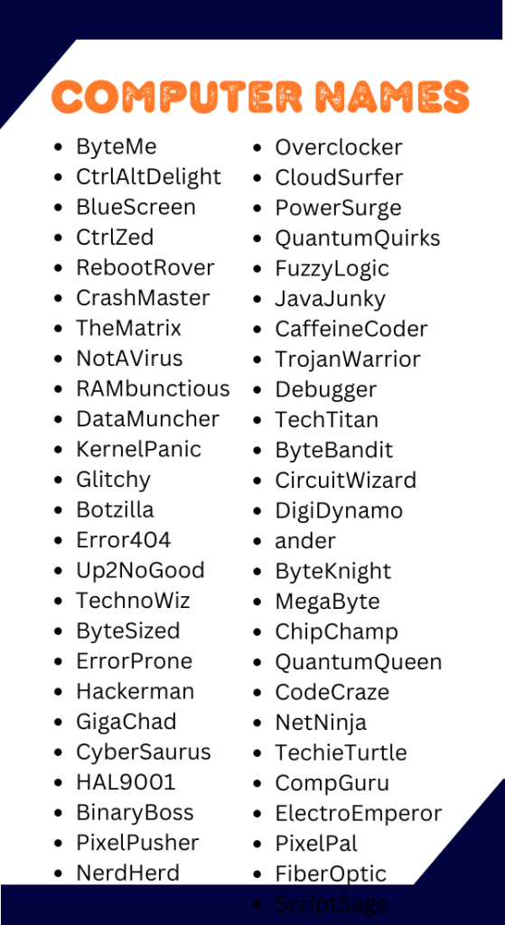 630+ Funniest Name For Computer Ideas for Your Tech Devices