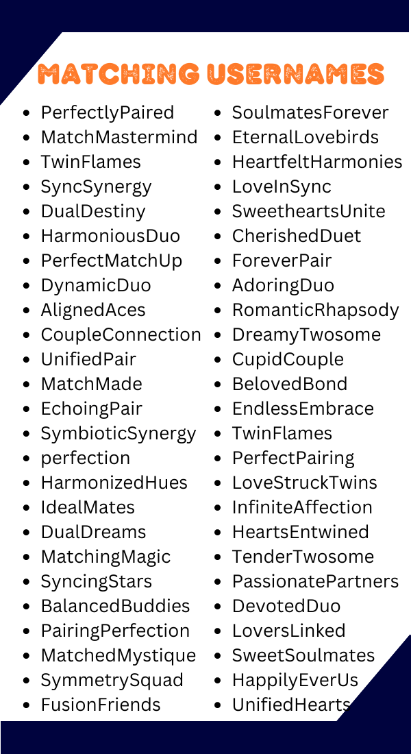 550+ Matching Usernames Unique Creative Stylish Cool & Cute