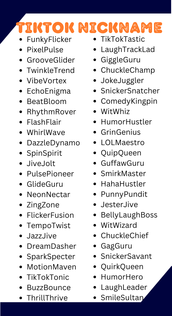 530+ TikTok Nickname Ideas Unique Creative & Stylish