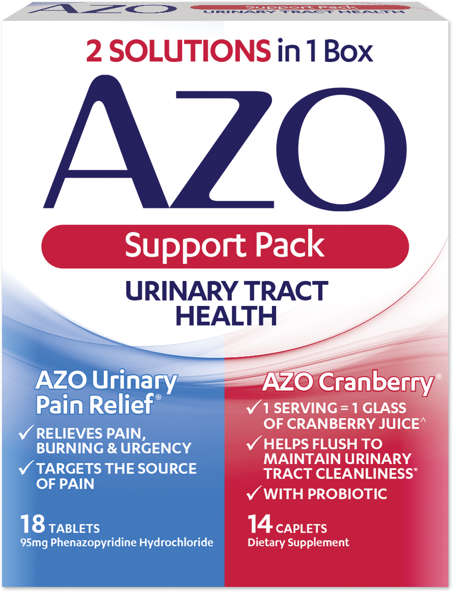 Our AZO Urinary Tract Health Pack Both Relieves & Supports*