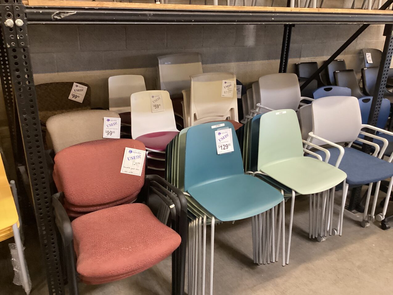 Used Stackable and Multipurpose Chairs Various Styles and Colors