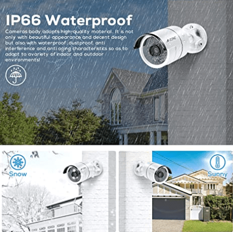 [8CH Expandable] A-ZONE 1080P Wired Security Camera System, 5MP-Lite