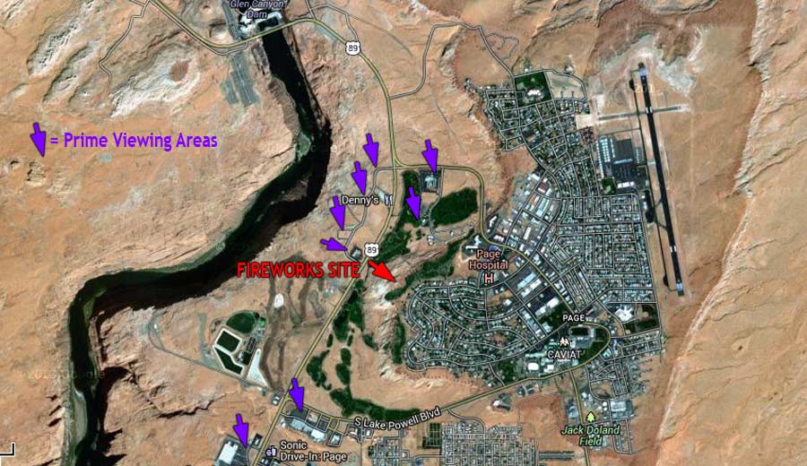 Page, AZ Fireworks Viewing