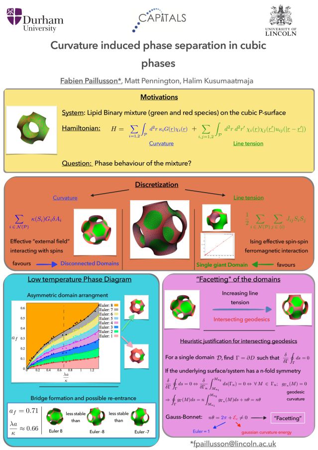 Poster presentation at Warwick and Durham meetings in June Centre for