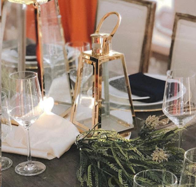 Lantern s/s glass gold rentals Houston TX Where to rent lantern s/s
