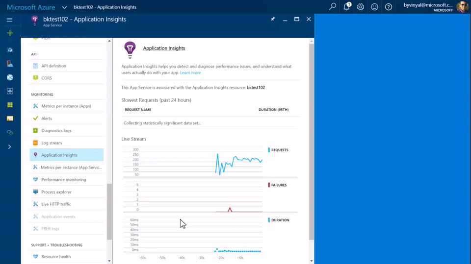 Streamlined integration of App Service and Application Insights Azure