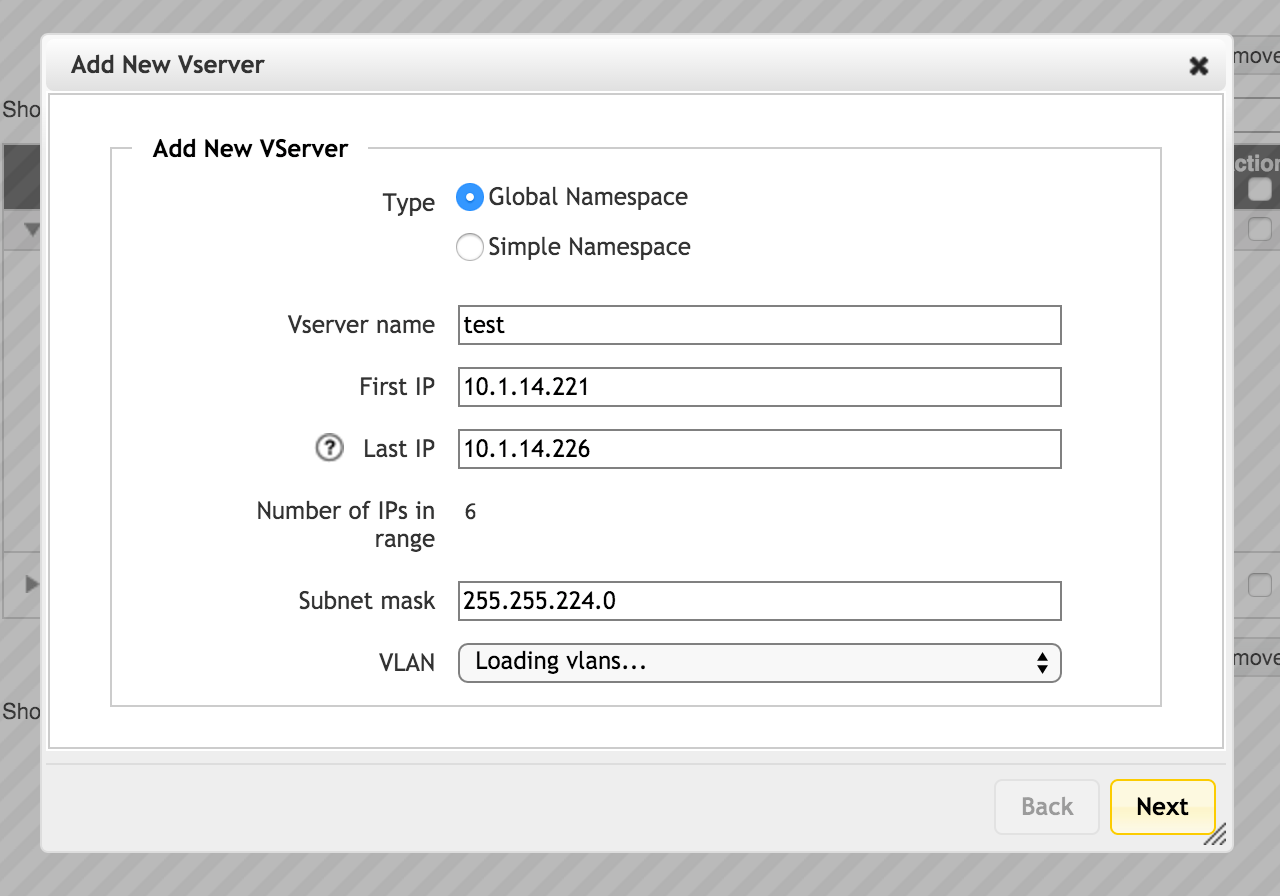 VServer > Manage VServers — Operations Guide 4.6 documentation