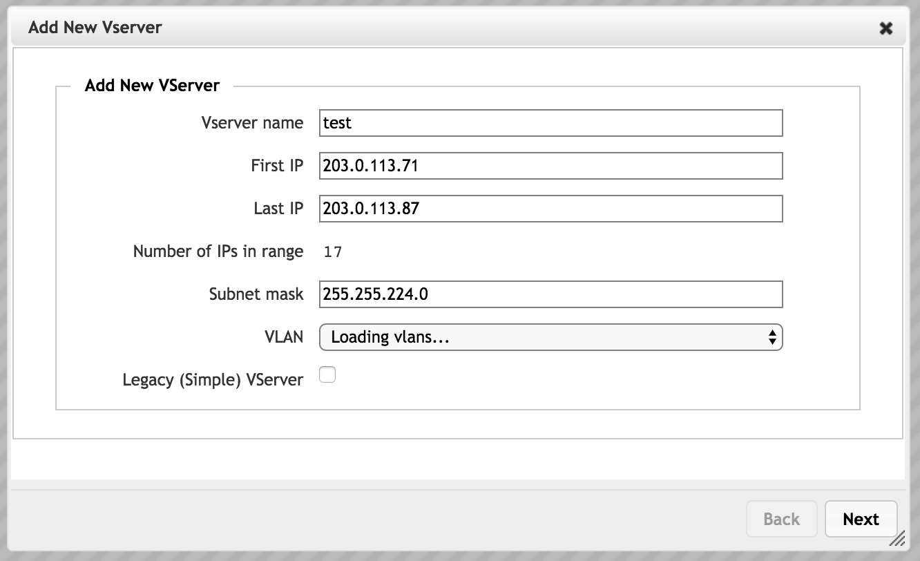 VServer > Manage VServers — Avere OS Configuration Guide