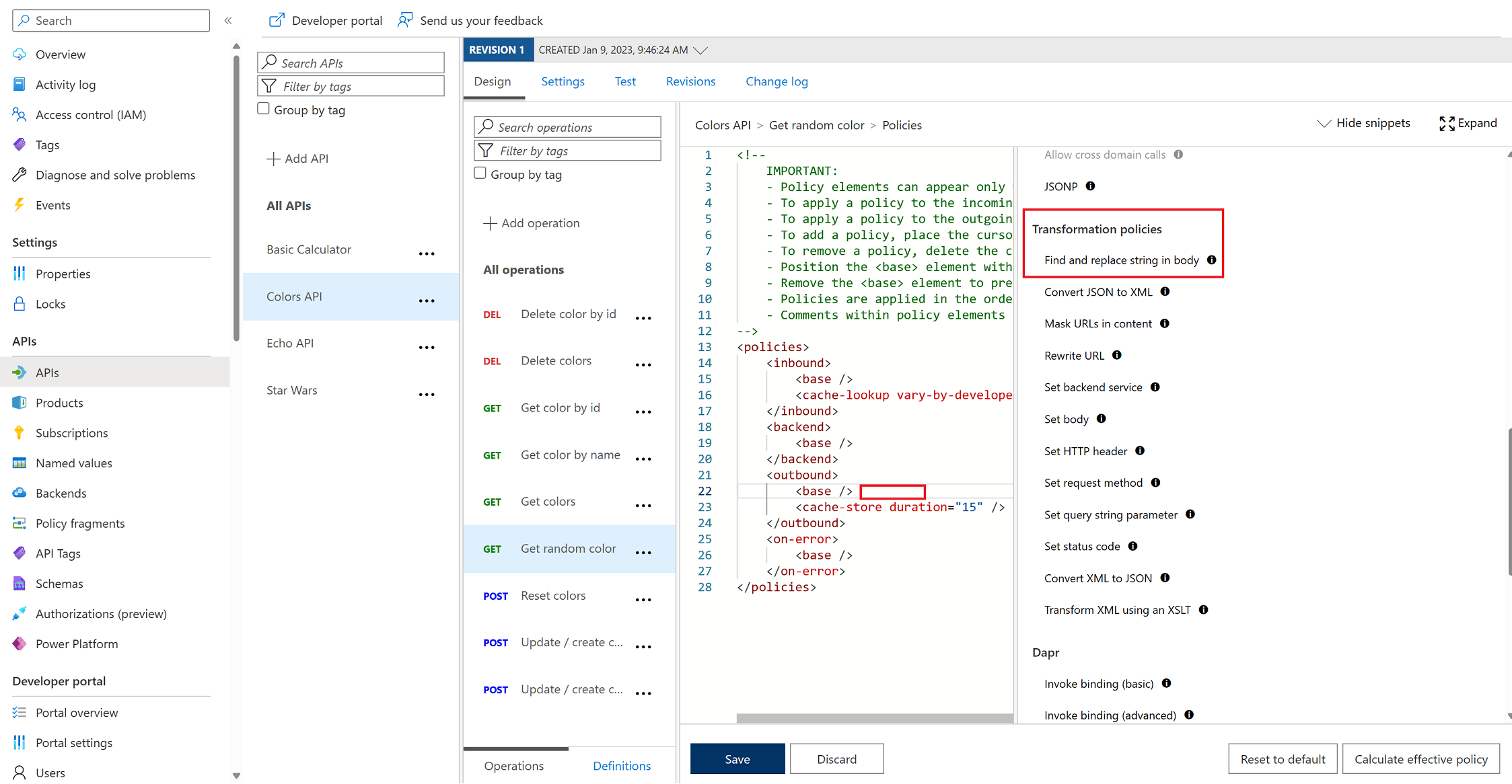 Transformation policies Azure API Management Hands on Lab