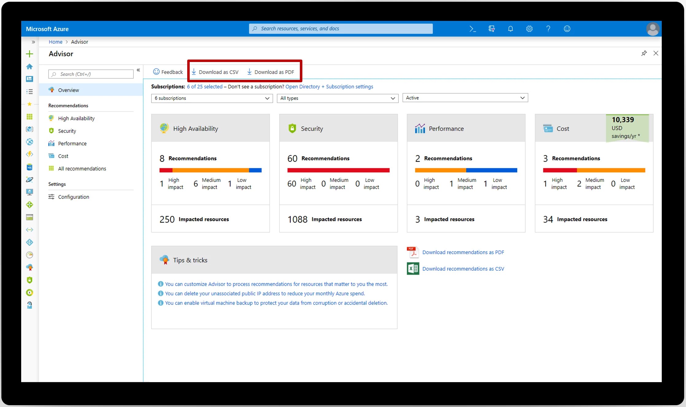 Two ways to share Azure Advisor Microsoft Azure Blog