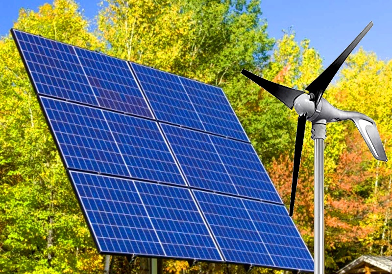 Wind Turbine and Solar Panel Combination Azure Bikes
